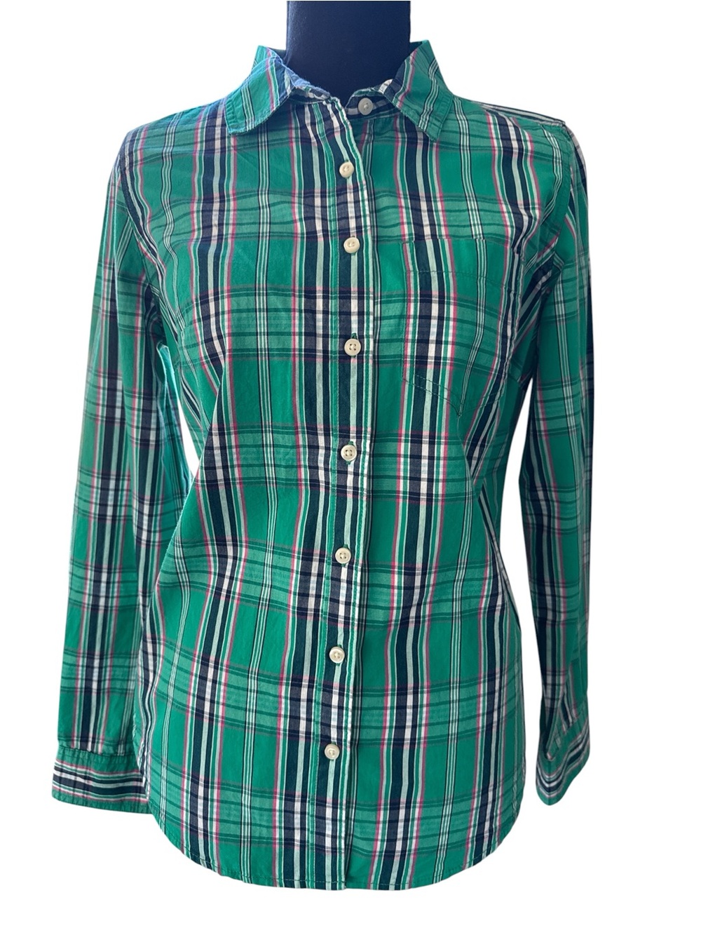 St. John's Bay XS Women’s Plaid Button-Down Shirt NWOT
